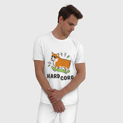 Пижама хлопковая мужская Hardcorg, цвет: белый — фото 2
