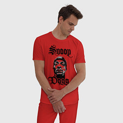 Пижама хлопковая мужская Snoop Dogg Face, цвет: красный — фото 2