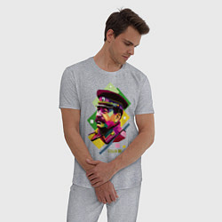 Пижама хлопковая мужская Stalin Art, цвет: меланж — фото 2