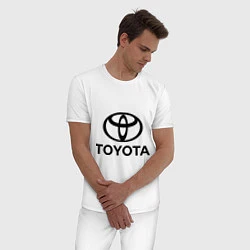 Пижама хлопковая мужская Toyota Logo, цвет: белый — фото 2