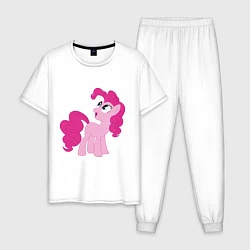 Пижама хлопковая мужская Пони Пинки Пай, цвет: белый
