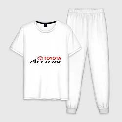 Пижама хлопковая мужская Toyota Allion, цвет: белый