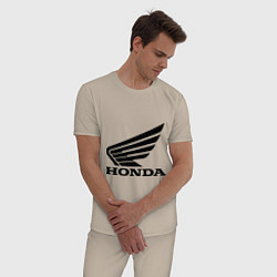 Пижама хлопковая мужская Honda Motor цвета миндальный — фото 2