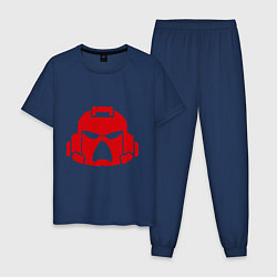 Пижама хлопковая мужская Шлем Космодесанта, цвет: тёмно-синий