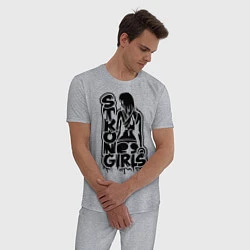 Пижама хлопковая мужская Strong girls, цвет: меланж — фото 2