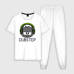 Пижама хлопковая мужская Dubstep Listener, цвет: белый