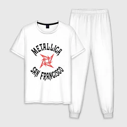 Пижама хлопковая мужская Metallica: San Francisco, цвет: белый