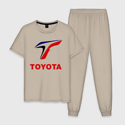 Пижама хлопковая мужская Тойота, цвет: миндальный