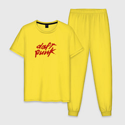 Пижама хлопковая мужская Daft punk, цвет: желтый