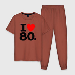 Пижама хлопковая мужская I Love 80s, цвет: кирпичный