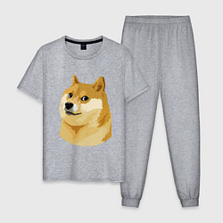 Пижама хлопковая мужская Doge, цвет: меланж