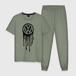 Пижама хлопковая мужская Volkswagen, цвет: авокадо