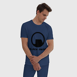 Пижама хлопковая мужская Black Mesa: Logo, цвет: тёмно-синий — фото 2