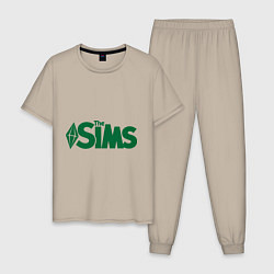 Пижама хлопковая мужская Sims, цвет: миндальный