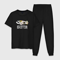 Пижама хлопковая мужская Led Zeppelin, цвет: черный
