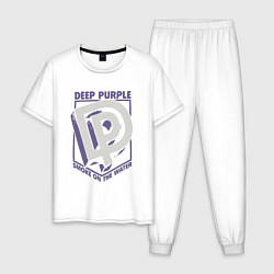 Пижама хлопковая мужская Deep Purple: Smoke on the water, цвет: белый