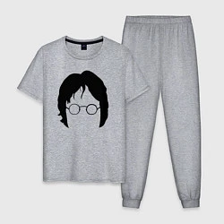 Пижама хлопковая мужская John Lennon: Minimalism, цвет: меланж