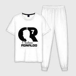 Пижама хлопковая мужская CR Ronaldo 07, цвет: белый