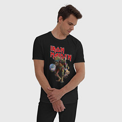 Пижама хлопковая мужская Iron Maiden: Zombie, цвет: черный — фото 2