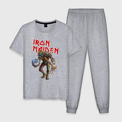 Пижама хлопковая мужская Iron Maiden: Zombie, цвет: меланж