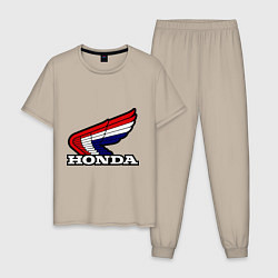 Пижама хлопковая мужская Honda, цвет: миндальный