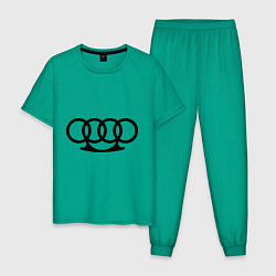 Пижама хлопковая мужская Audi кастет, цвет: зеленый