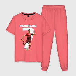 Пижама хлопковая мужская Ronaldo 07, цвет: коралловый