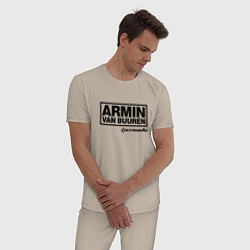 Пижама хлопковая мужская Armin van Buuren, цвет: миндальный — фото 2