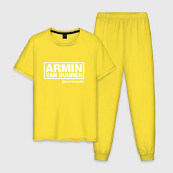 Пижама хлопковая мужская Armin van Buuren, цвет: желтый