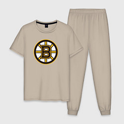 Пижама хлопковая мужская Boston Bruins, цвет: миндальный