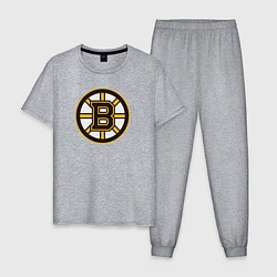 Пижама хлопковая мужская Boston Bruins, цвет: меланж