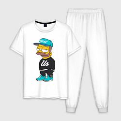 Пижама хлопковая мужская Bart Just Us, цвет: белый