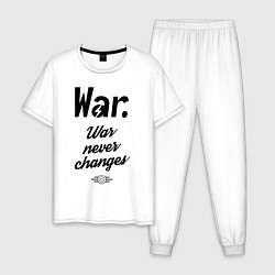 Пижама хлопковая мужская War never changes, цвет: белый