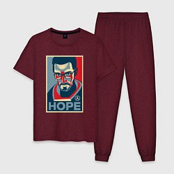 Пижама хлопковая мужская Half-Life: Hope, цвет: меланж-бордовый