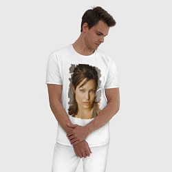 Пижама хлопковая мужская Взгляд Джоли, цвет: белый — фото 2