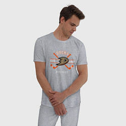 Пижама хлопковая мужская Ducks: Est.1993, цвет: меланж — фото 2