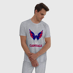 Пижама хлопковая мужская Washington Capitals, цвет: меланж — фото 2