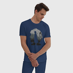 Пижама хлопковая мужская Sherlock World, цвет: тёмно-синий — фото 2