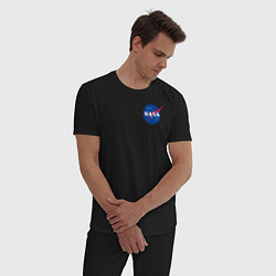 Пижама хлопковая мужская NASA, цвет: черный — фото 2