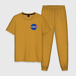 Пижама хлопковая мужская NASA, цвет: горчичный