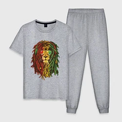 Пижама хлопковая мужская Rasta Lion, цвет: меланж