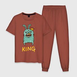 Пижама хлопковая мужская Rabbit King, цвет: кирпичный