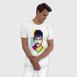 Пижама хлопковая мужская Neymar: fun-art, цвет: белый — фото 2