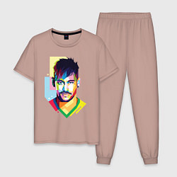 Пижама хлопковая мужская Neymar: fun-art, цвет: пыльно-розовый