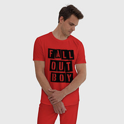 Пижама хлопковая мужская Fall Out Boy: Words, цвет: красный — фото 2