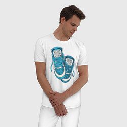 Пижама хлопковая мужская Sneakers, цвет: белый — фото 2
