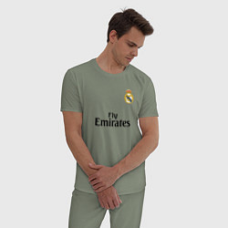 Пижама хлопковая мужская Real Madrid: Fly Emirates, цвет: авокадо — фото 2