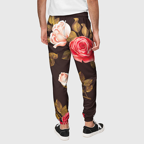 Мужские брюки Мотив из роз / 3D-принт – фото 4