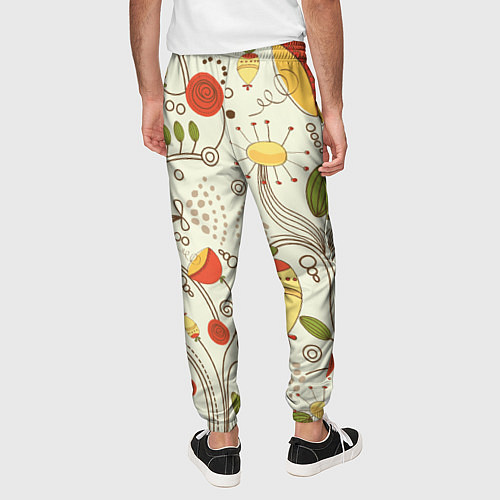 Мужские брюки Поляна цветов / 3D-принт – фото 4