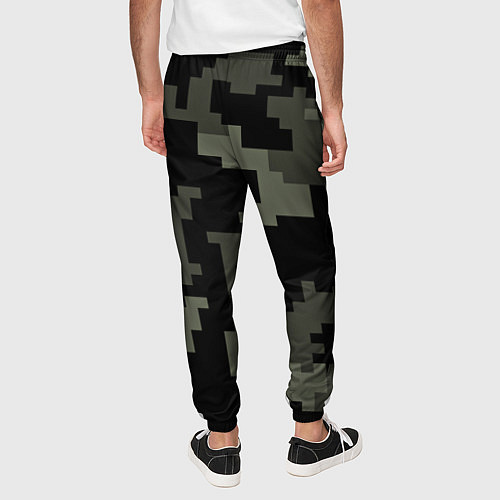 Мужские брюки Камуфляж пиксельный: черный/серый / 3D-принт – фото 4